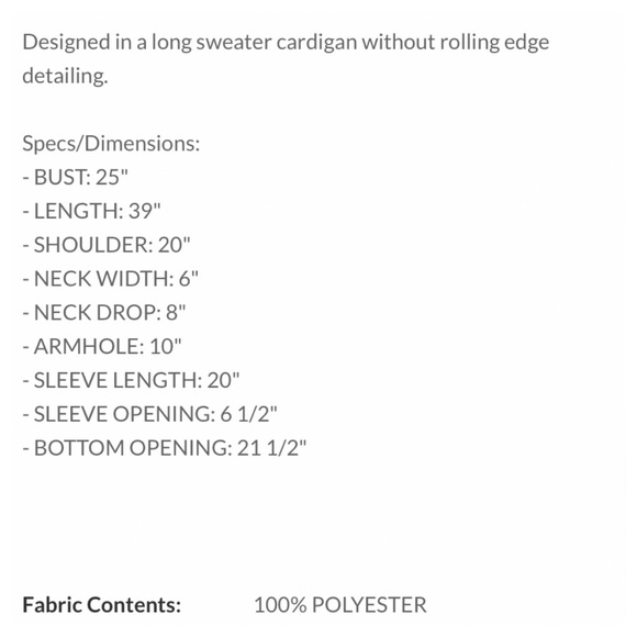 $38 start LAST ONE ❤️Pretty POL Rolling Edge detail Long Powder Blue Cardigan - Picture 7 of 7